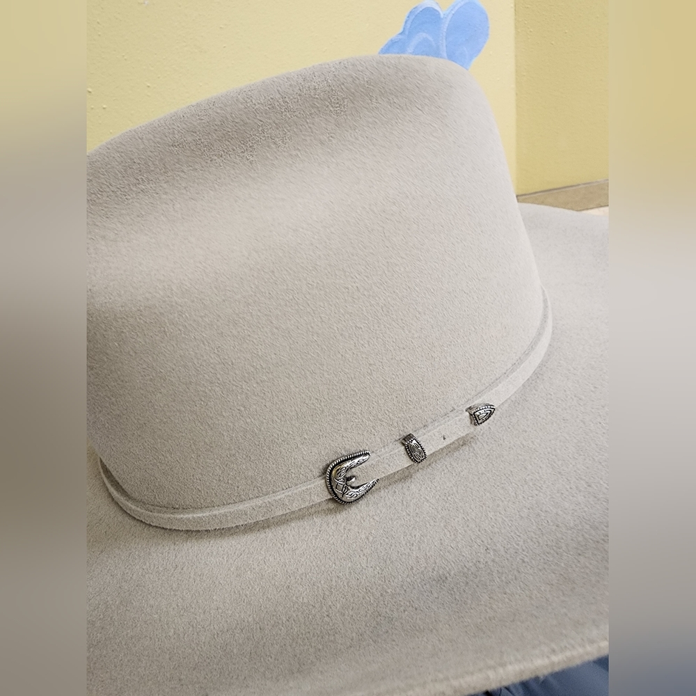 Men's Classic Wide-Brim Felt Cowboy Hat - Taupe - Picture 3 of 6